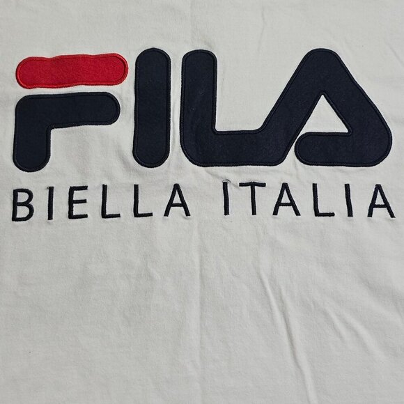 Fila Bella Italia Spellout White Cotton T-shirt, Men's Large - Picture 1 of 10